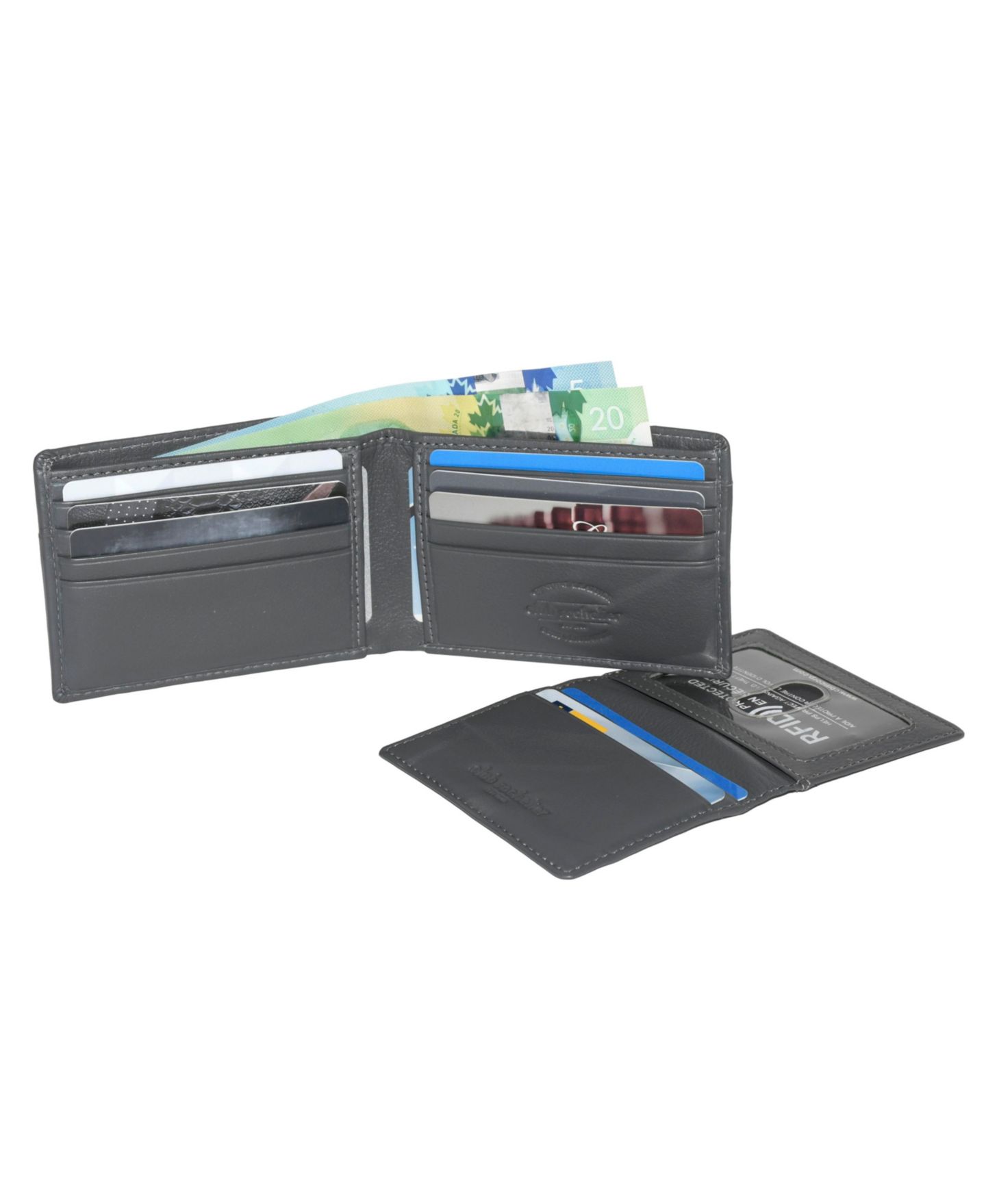 Мужской кошелёк Club Rochelier Slim Fold Wallet with Removable ID, цвет: Угольный — фото 5
