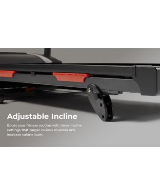 Adjustable Incline Foldable SMART Treadmill w Digital Monitor, Shock Absorption, Pulse Sensors, Handrail Controls, Exclusive SunnyFit App Bluetooth Connectivity