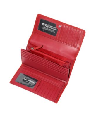 Ladies Leather Clutch Wallet with Checkbook and Gusset