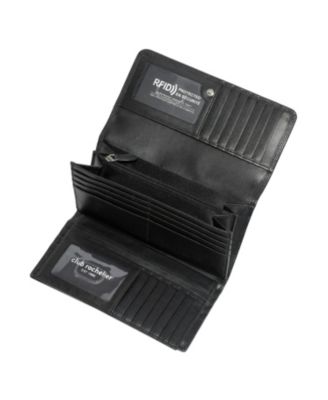 Ladies Leather Clutch Wallet with Checkbook and Gusset