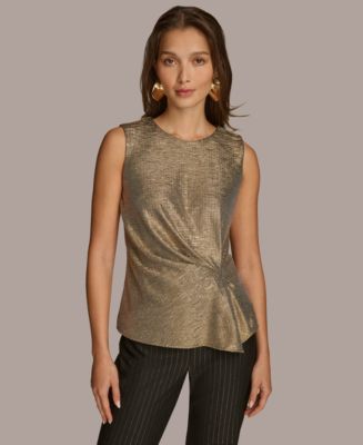 売れ筋商品|||ダナ キャラン ニューヨーク カットソー トップス レディース Women's Sequin Embellished Sleeveless Top Sand Donna Karan New York Women's Short-Sleeve Sequin Top - Macy's