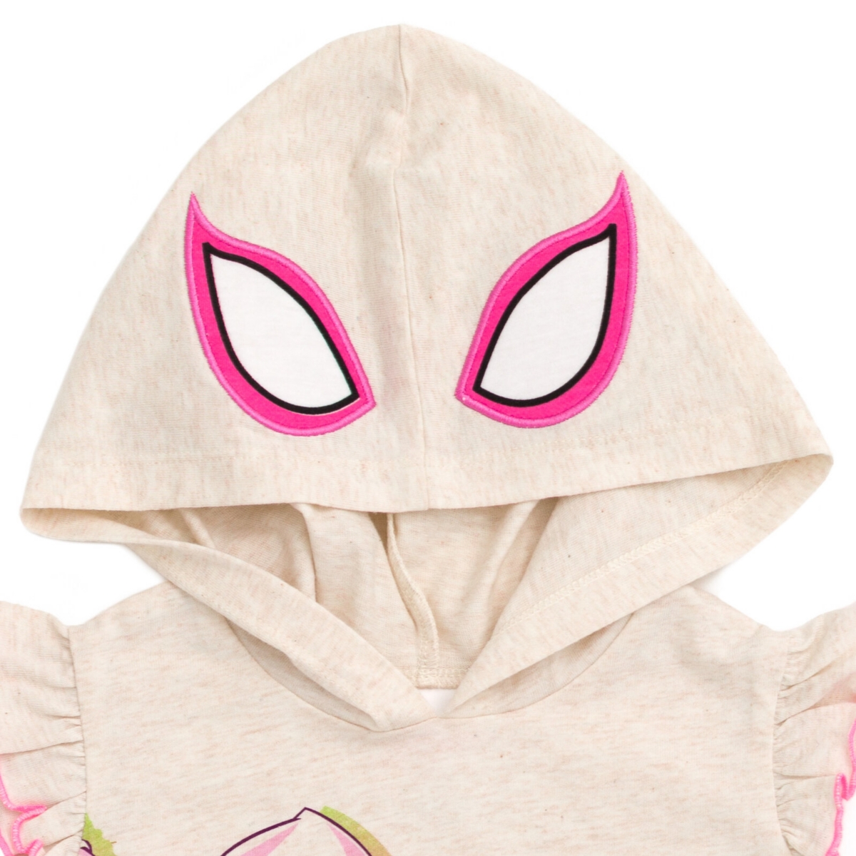 Spiderman Toddler Girls Marvel Spider-Man Spider-Gwen Ghost Spider Cosplay Hooded Tank Top & French Terry Shorts Outfit Set to - Ghost-spider