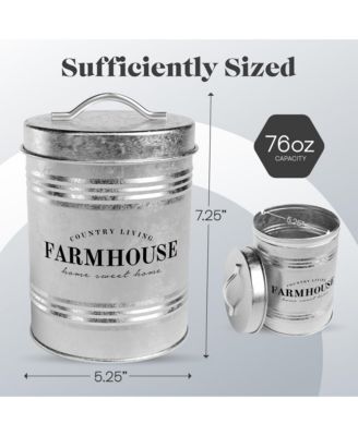 Farmhouse Galvanized Metal Canister