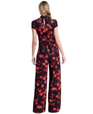 Women's Faux-Wrap Wide Leg Jumpsuit