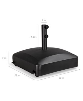 Fillable Mobile Umbrella Base Heavy Duty Market Stand w/ 4 Wheels, 2 Locks, 123lb Capacity