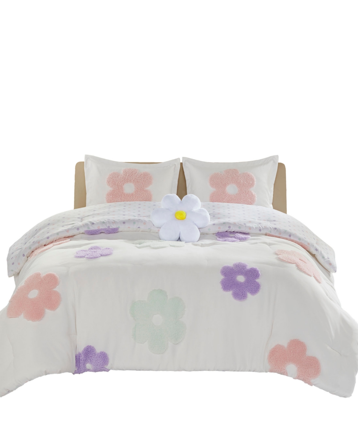 Urban Habitat Gracie Floral Reversible 3-pc. Comforter Set, Twin In White,purple