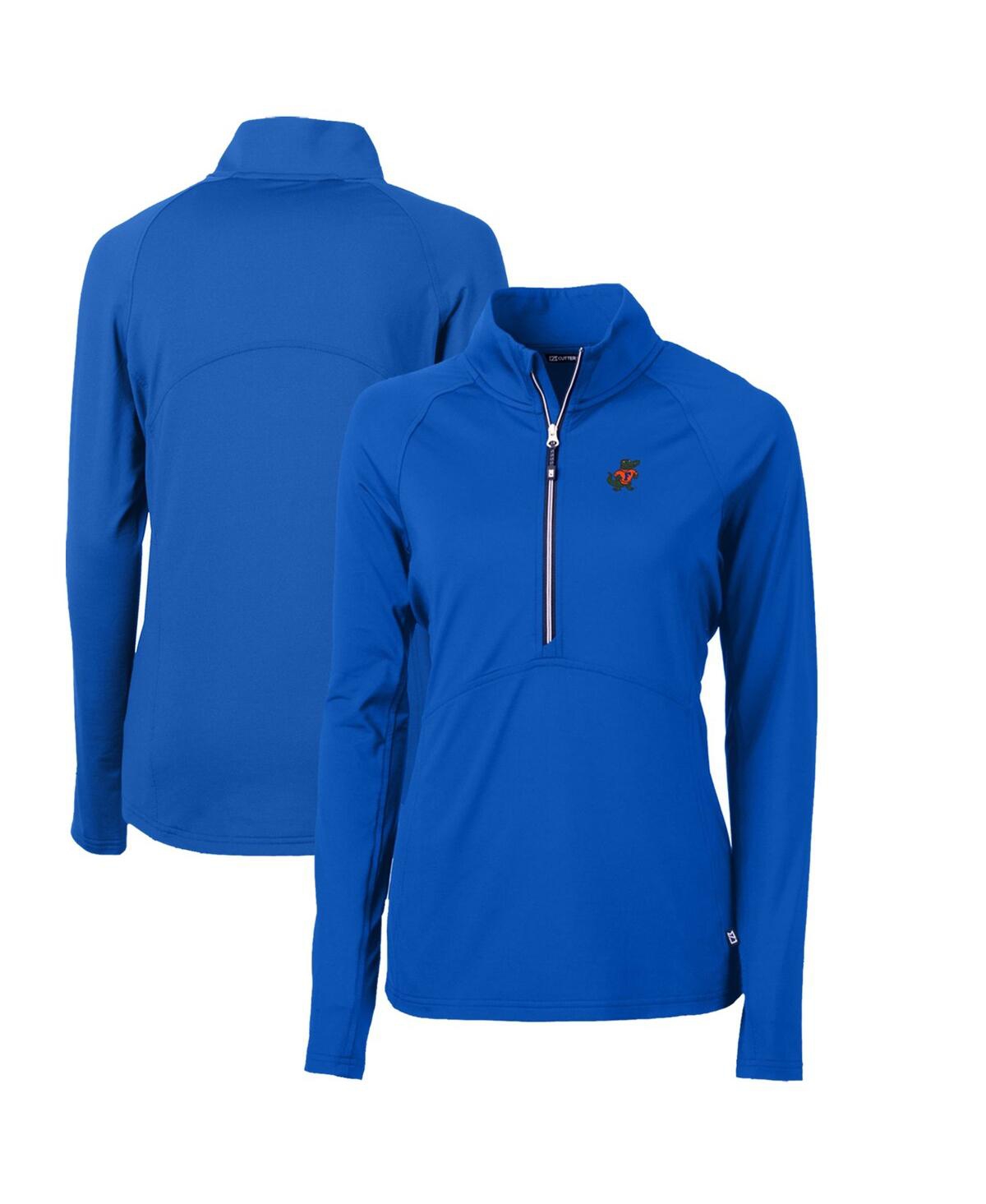 CUTTER & BUCK WOMEN'S FLORIDA GATORS ADAPT ECO KNIT STRETCH HALF-ZIP PULLOVER TOP 