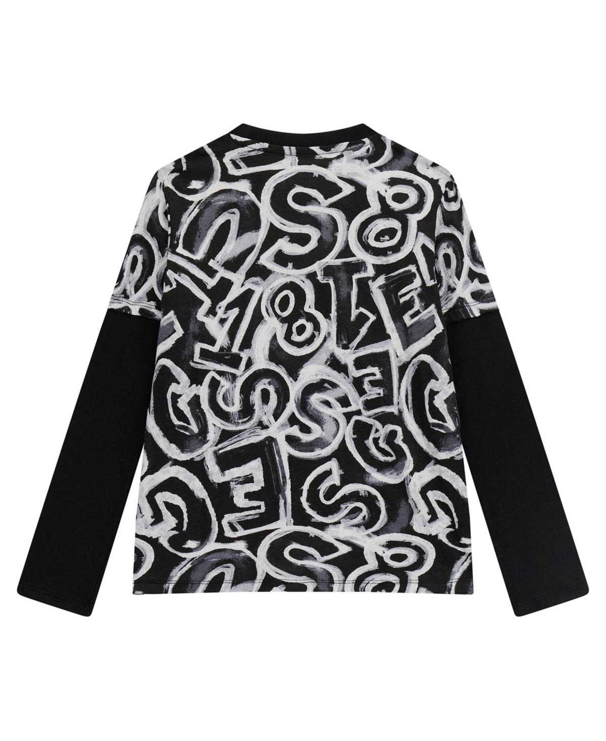 Guess Big Boy Printed Long Sleeve Two-Fer Shirt