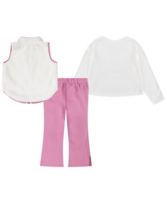 Toddler & Little Girls 2T-6X Swoosh Spirit Vest and Pants, 3-Piece Set