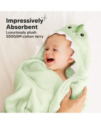 PlayPals Baby Towels with Hood for Girls, Boys, 100% Organic Soft Cotton Hooded Bath Towels for Newborn, Kids