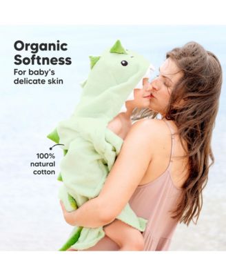 PlayPals Baby Towels with Hood for Girls, Boys, 100% Organic Soft Cotton Hooded Bath Towels for Newborn, Kids