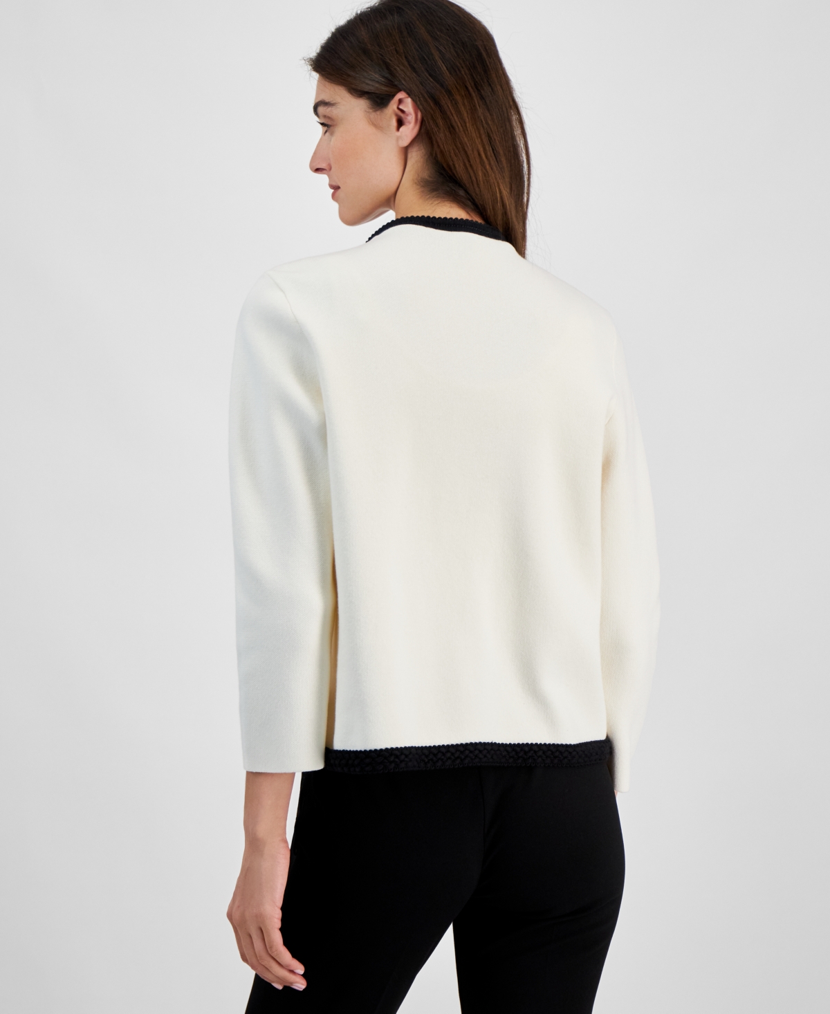 Anne Klein Women's Open-Front Cardigan - Anne Black