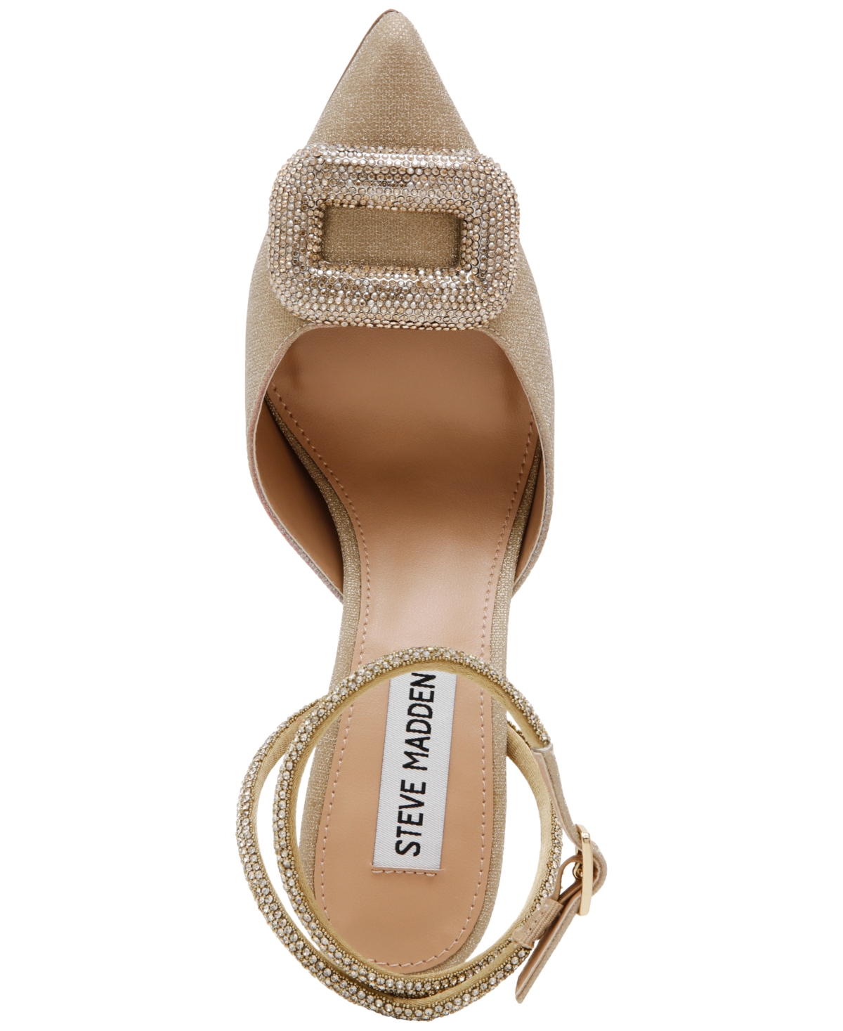 Steve Madden Vienna Pointed Toe Ankle Strap Pump In Gold