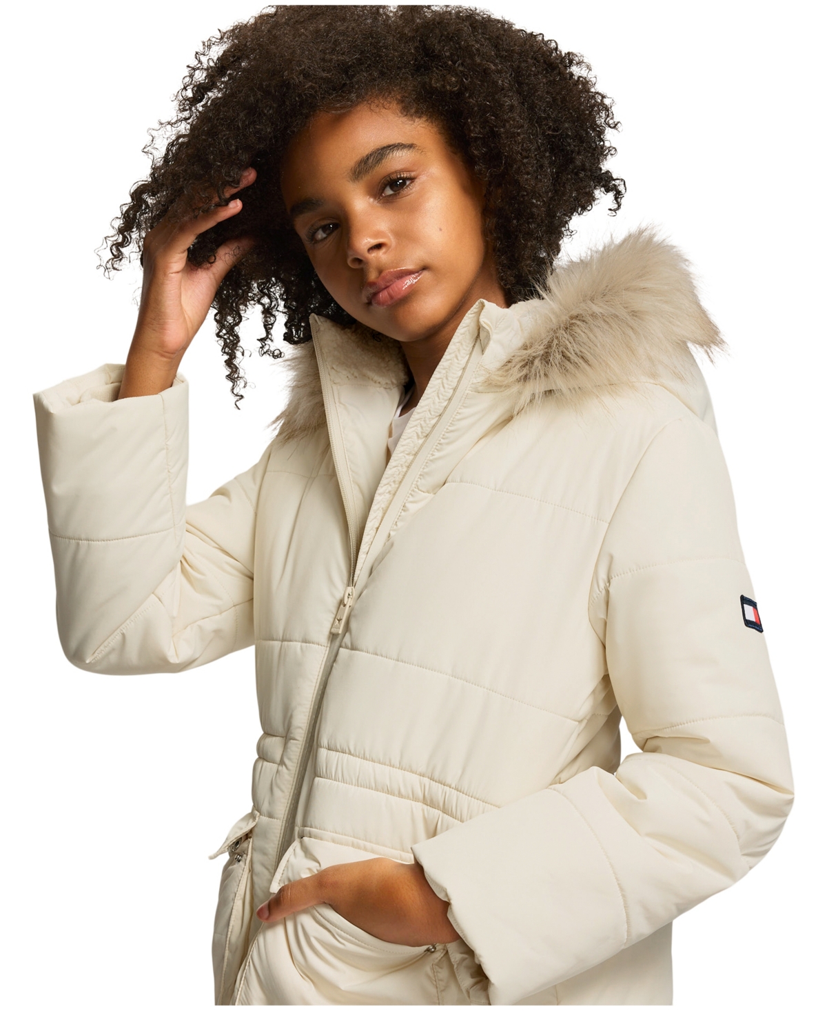 Tommy Hilfiger Toddler and Little Girls Patch Pocket Anorak Puffer