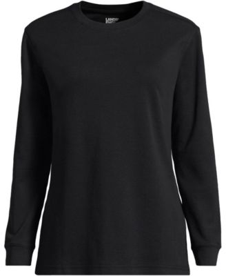Plus Size Cotton Relaxed Long Sleeve Crew Neck