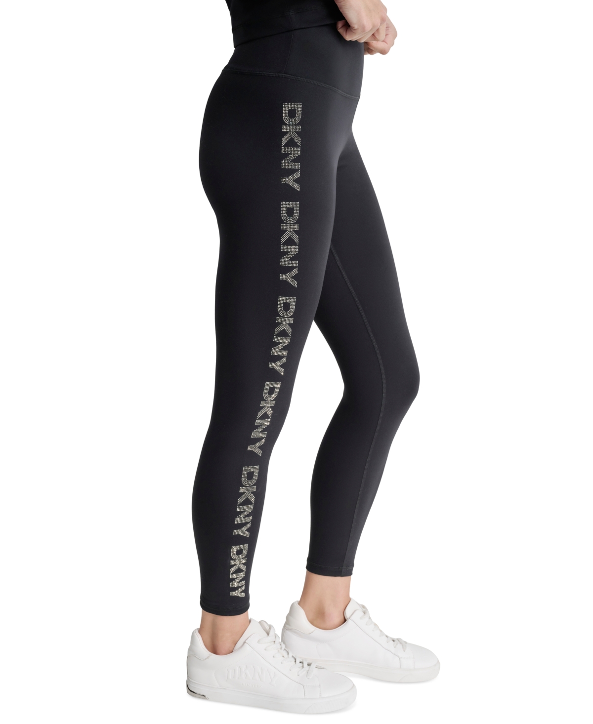 Dkny Sport Women's 7/8 Logo Active Leggings In Black