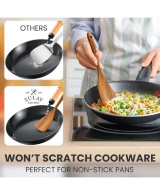 9-Piece Natural Teak Wooden Utensils for Cooking