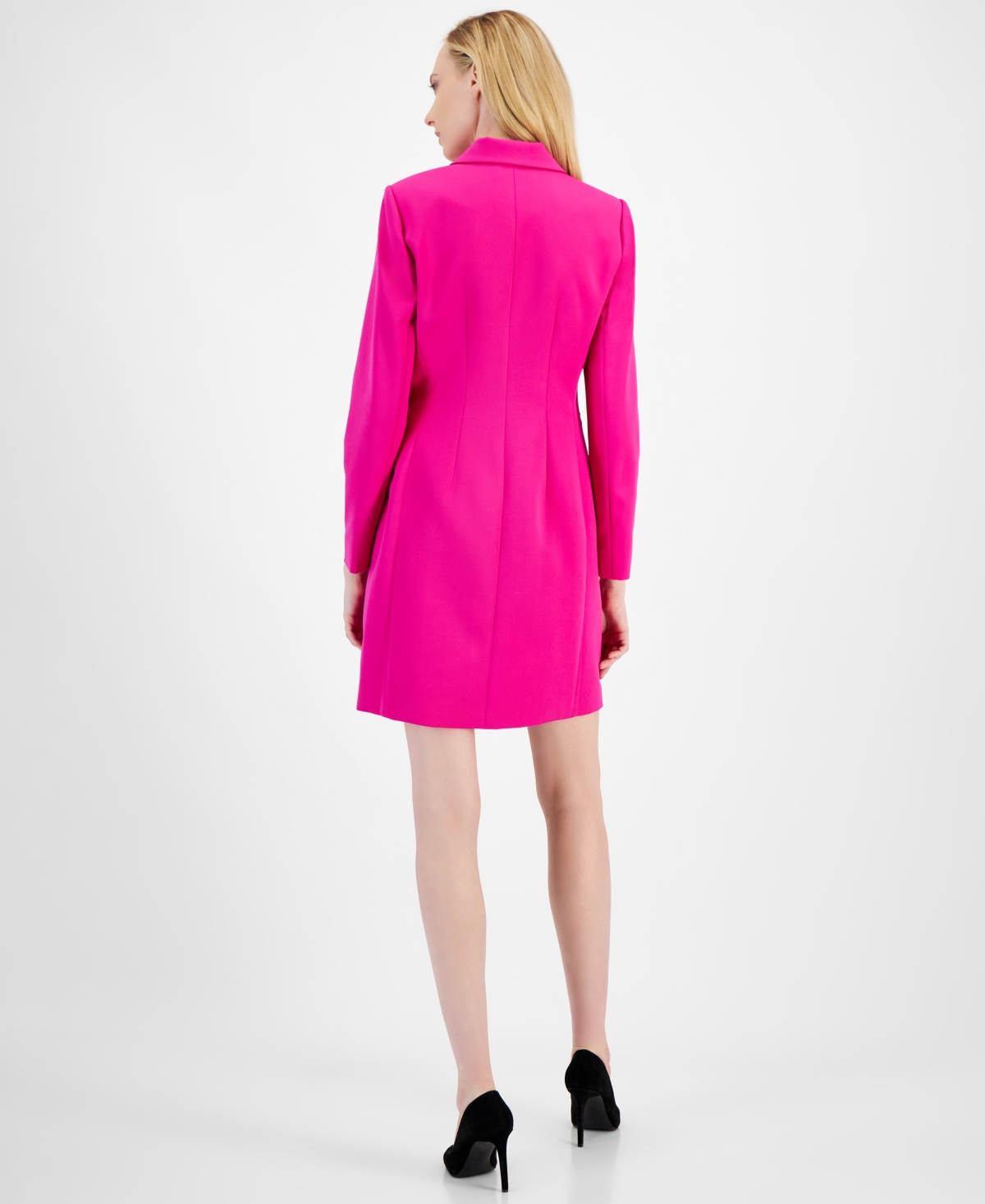 Tahari Asl Women's Double-breasted Jacket Dress In Shocking Pink