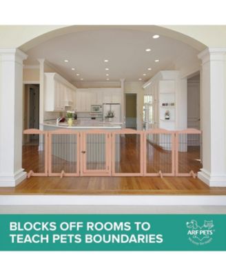 Freestanding Dog Gates, 6-Panel Extension - Walnut