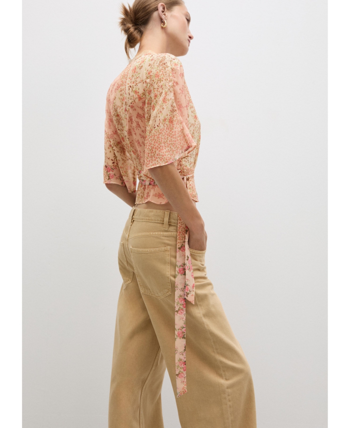 Mango Women's Floral Print Crossover Blouse