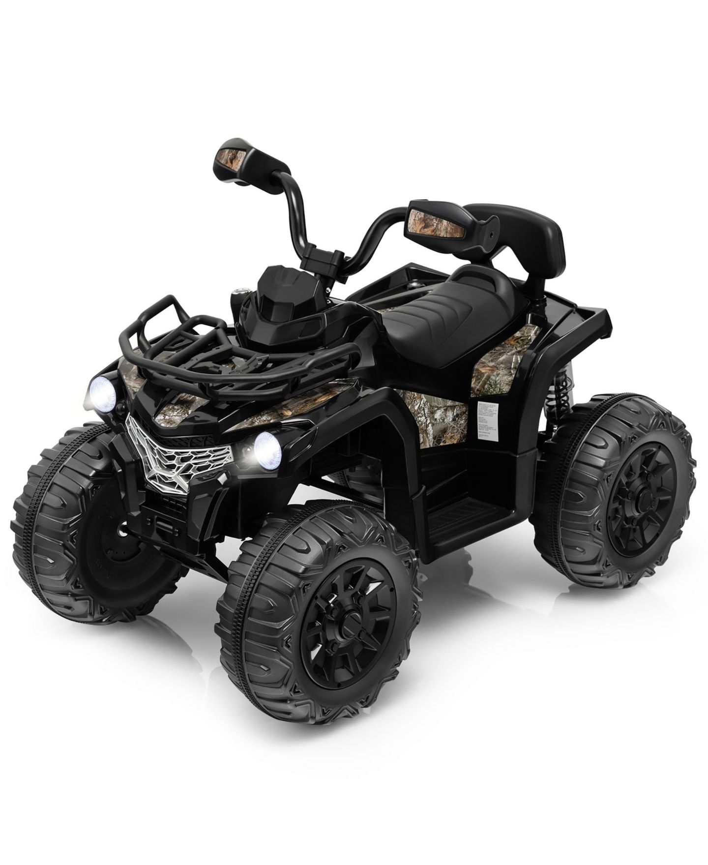 Детская игрушка Costway 12V Kids Ride-On Electric 4-Wheeler with 2-Speed and MP3, 66 lbs. Capacity, Ages 3-8, цвет: Чёрный — фото 1