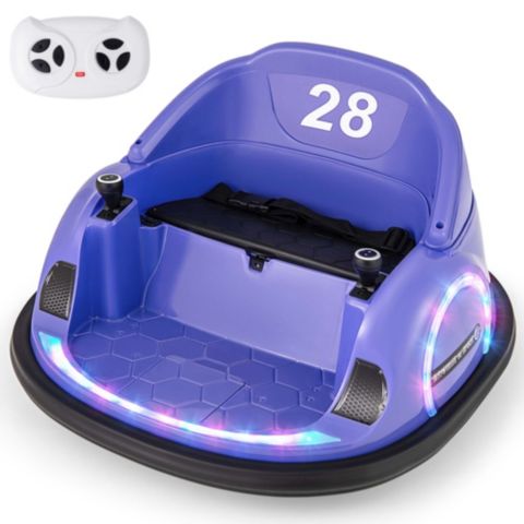 Детская игрушка Costway Electric 360° Spin Bumper Car with Remote Control, 27"L x 26"W x 16"H, 55 lb. Capacity, Ages 18+ Months, цвет: Тёмный фиолетовый