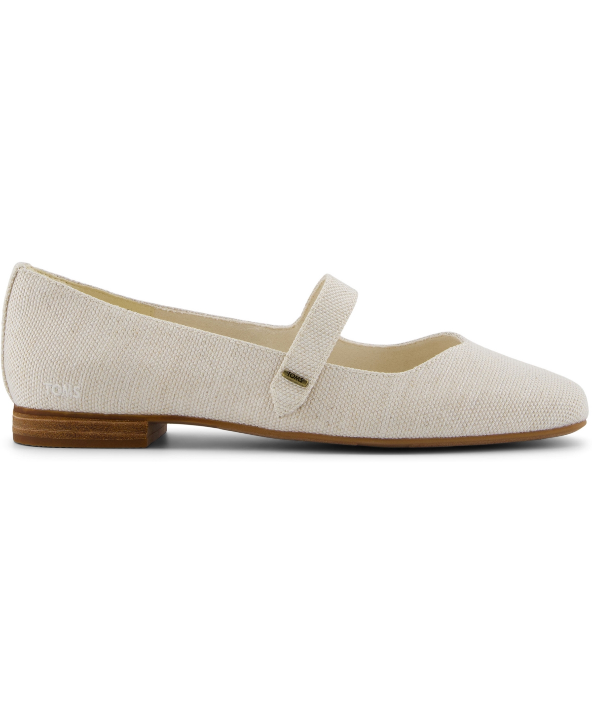 Toms Women's Bianca Canvas Mary Jane Flats In White