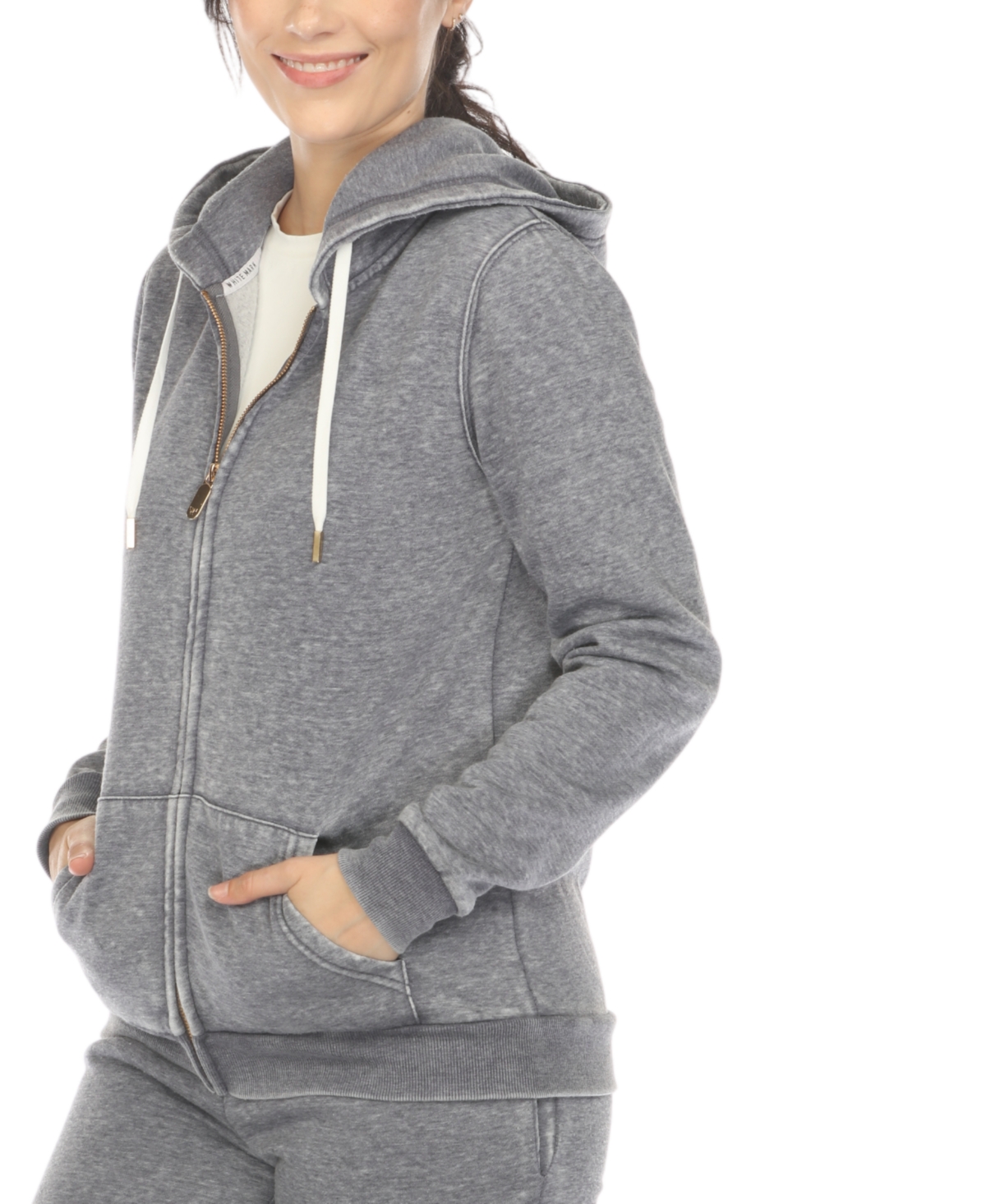 White Mark Women's Burnout Jogger Set In Grey