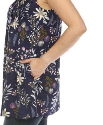 Women's Floral Sleeveless Tunic Top