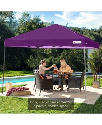 10x10ft Easy Setup Pop Up Canopy w/ 1-Button Setup, Wheeled Case, 4 Weight Bags