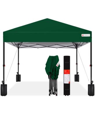 10x10ft Easy Setup Pop Up Canopy w/ 1-Button Setup, Wheeled Case, 4 Weight Bags