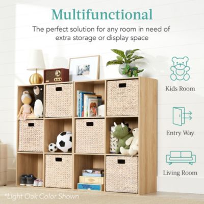 6-Cube Bookshelf, 13.5in Display Storage System, Organizer w/ Removable Back Panels