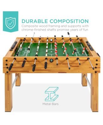 48in Competition Sized Foosball Table for Home, Game Room w/ 2 Balls, 2 Cup Holders