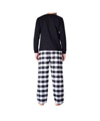 Men's Crew Neck Flannel Pajama Set