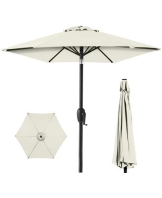 7.5ft Heavy-Duty Outdoor Market Patio Umbrella w/ Push Button Tilt, Easy Crank