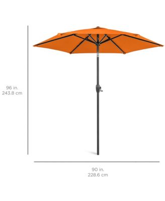 7.5ft Heavy-Duty Outdoor Market Patio Umbrella w/ Push Button Tilt, Easy Crank