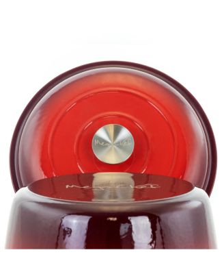 5 Quarts Round Enameled Cast Iron Casserole with Lid in Red