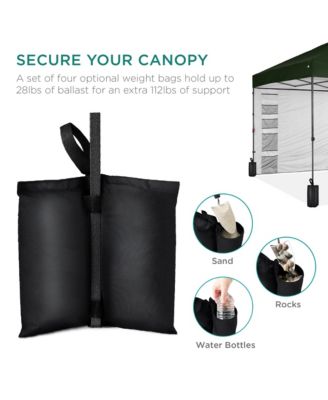 10x10Ft Easy Setup Pop-Up Canopy Tent with Side Wall, 1-Button Push, and Carrying Case