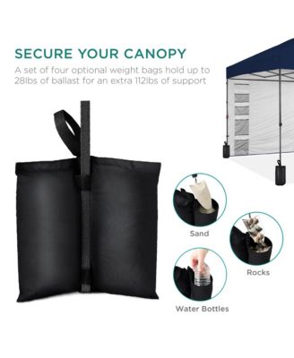 10x10Ft Easy Setup Pop-Up Canopy Tent with Side Wall, 1-Button Push, and Carrying Case