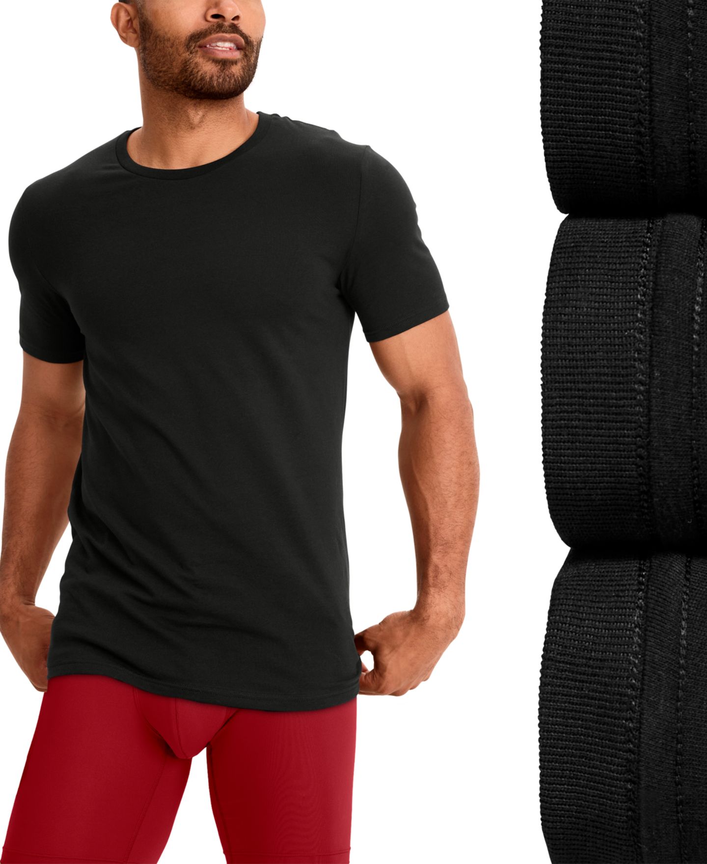 Мужские футболки Jockey Stretch Short-Sleeve Crewneck T-Shirts, Pack of 3, цвет: Чёрный — фото 6