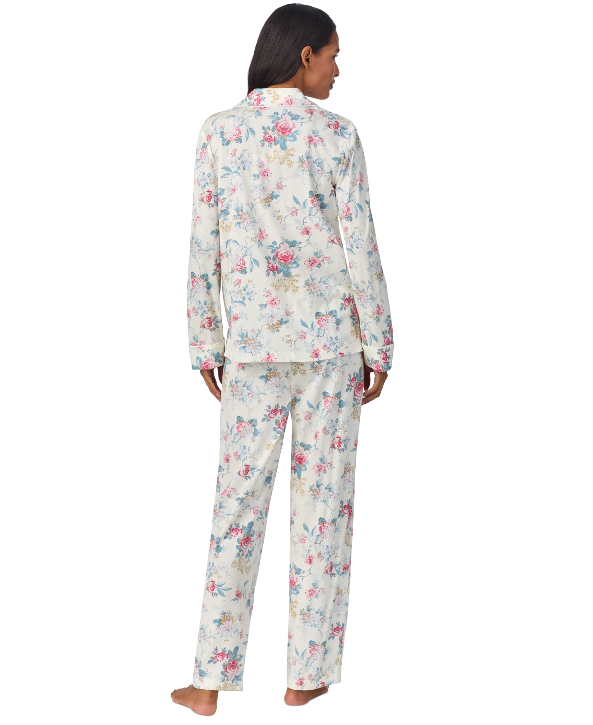 Lauren Ralph Lauren Women's Floral Notched-Collar Pajama Set