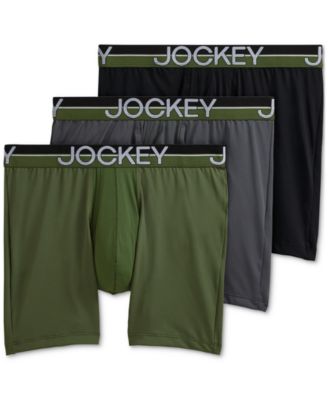 Jockey - Men's Infinite Cool 3-Pk. Stretch Moisture-Wicking Solid Boxer Briefs