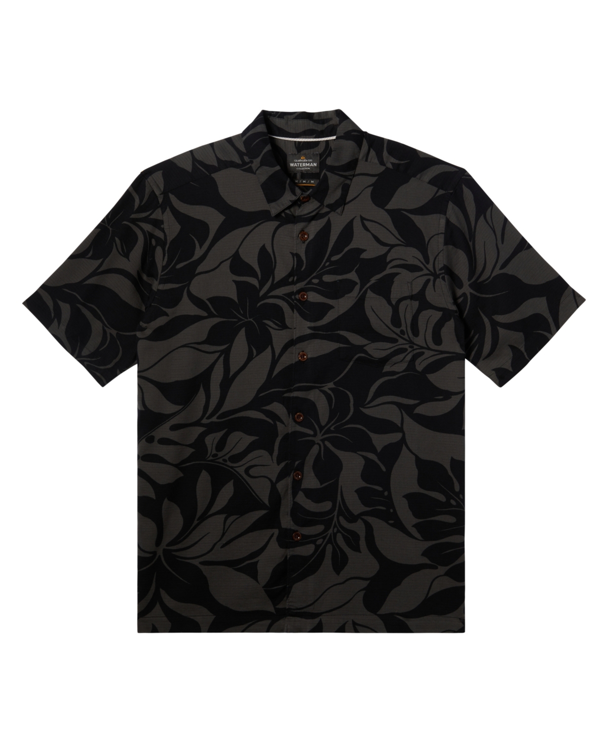 Quiksilver Waterman Men's Flow Zone Short Sleeve Shirt - Mercury Sherpa- Black
