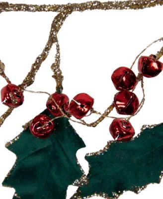 5' Plaid Holly with Jingle Bells Christmas Garland - Unlit