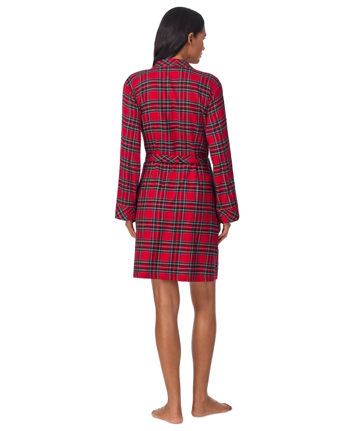 Lauren Ralph Lauren Women's Short Plaid Kimono Robe