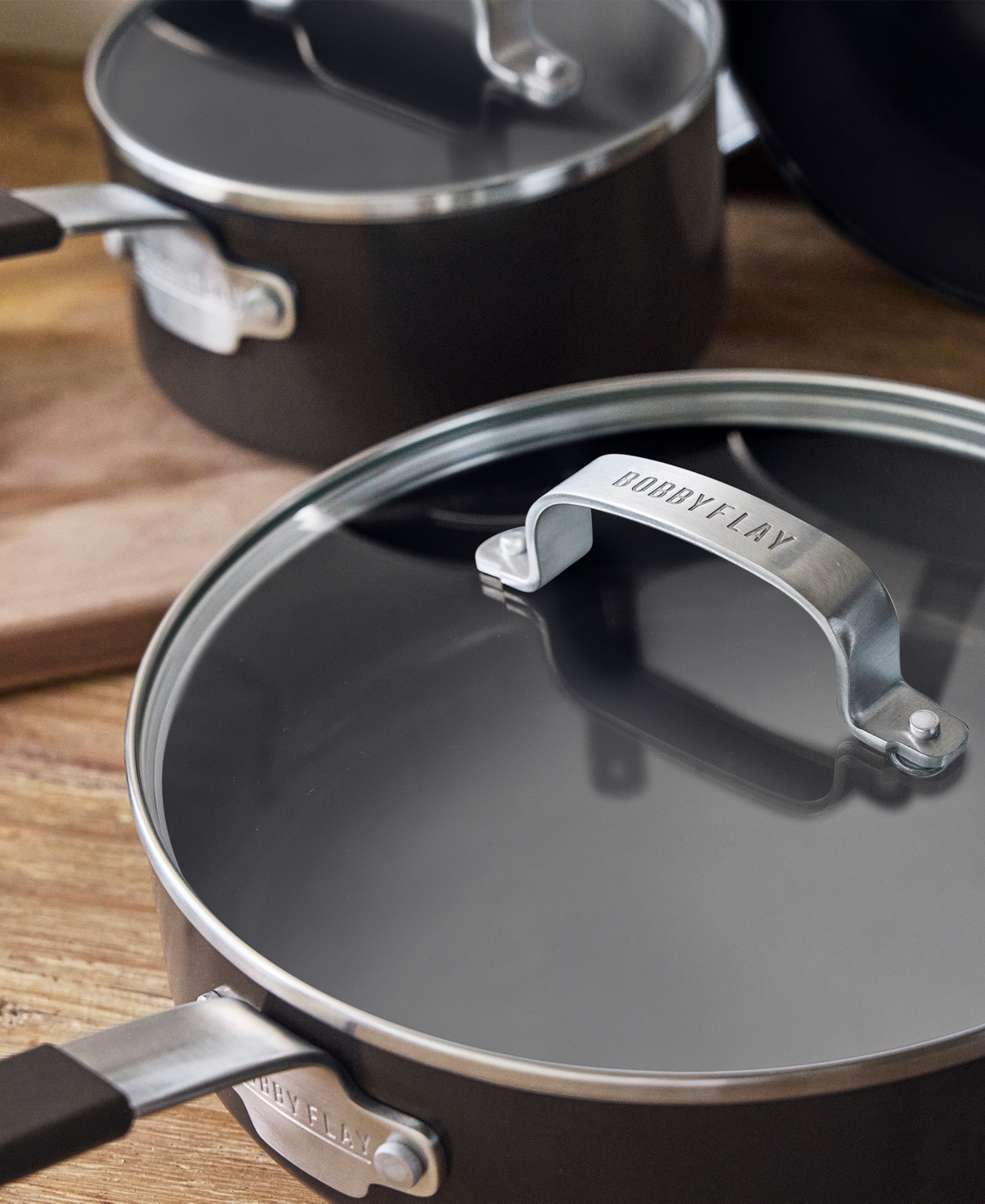 Greenpan X Bobby Flay Professional Grade Ceramic Nonstick 13-piece Cookware Set In Black