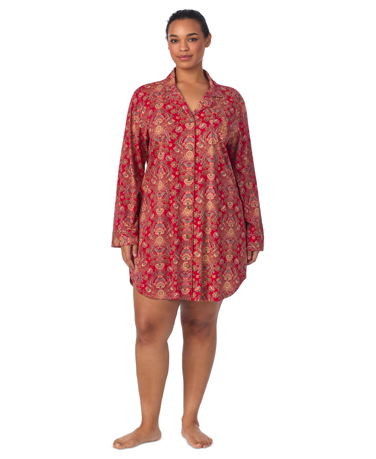 Lauren Ralph Lauren Plus Size Jersey-Knit Sleepshirt
