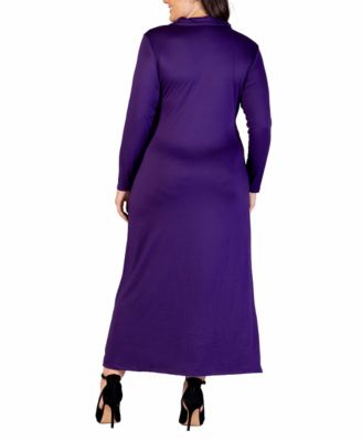 Plus Size Collared Wrap Maxi Dress