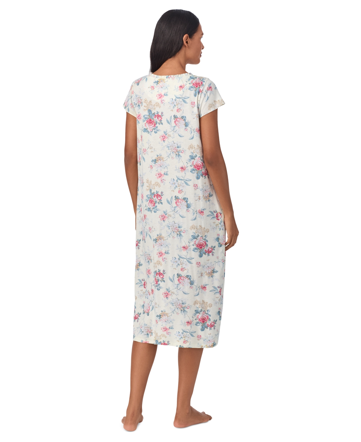 Lauren Ralph Lauren Women's Floral Flutter-Sleeve Nightgown