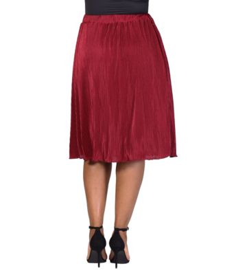 Plus Size Elastic Waistband Party Midi Skirt